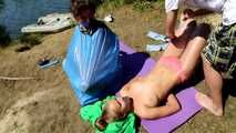 Dana & Ketrin  - Dana joins to her former captive, both are ball tied and trash bag packed (video)