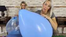 Olivia & Mia - two sexy girls pops your balloons by nail2pop, sit2pop, bite2pop, stomping and one b2p