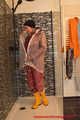 Miss Francine in AGU rainwear and transparent raingear under the shower