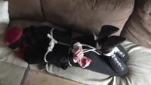 Angi hogtied on couch 2/2