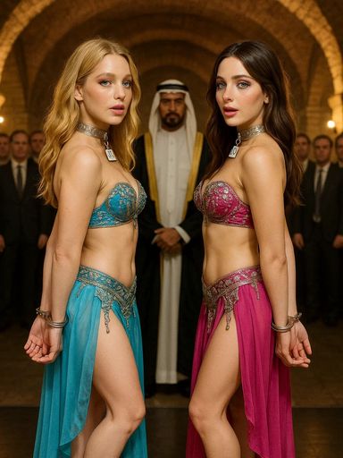 Two Shackled Harem Girls