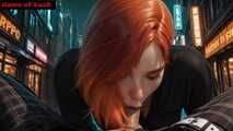 Dirty redhead POV street sex