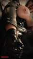 Rubber tail milking by the strict hooded dominatrix