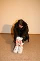 One of our archive girls bound and gagged in shiny nylon down
