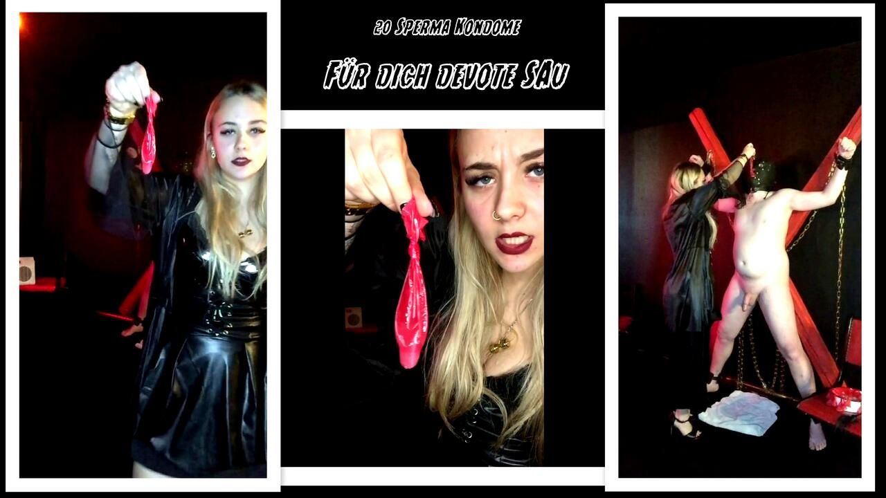 Eat 20 sperm condoms for the mistress!