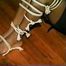 26 YR OLD BLACK BANK TELLER IS MOUTH STUFFED, HANDGAGGED, CLEAVE GAGGED, BALL-GAGGED, BAREFOOT & BALL-TIED ON THE FLOOR (D55-7)