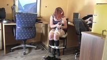 Aurora tied on a chair with ropes 2/2