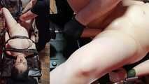 Now the big black cock is used on the fucking machine