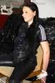 Lucy tied and gagged with rope and gag on a chair wearing a sexy black shiny nylon jumpsuit (Pics) 
