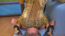 Katrin: golden angel facesitting
