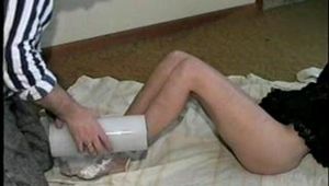 BALL-TIED PLASTIC MUMMY WRAPPED & GAGGED SEXY REBA (D28-9)