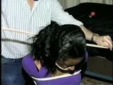 BLACK STUDENT, BALL-GAGGED, BALL-TIED, ACE BANDAGE & CLEAVE GAGGED & HOG-TIED  (D32-6)