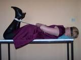 Tied up in a bordeaux dress 
