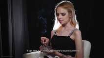 18 y.o. Angelina is smoking two 120mm cigarettes and giving an interview about her smoking experience