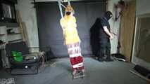 Myxxxy bound and Pantygagged in shiny nylon Rainwear