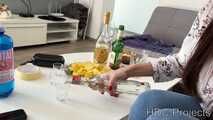 Another Drinking Session for her Fans