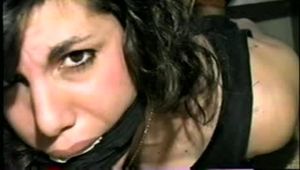 35 YEAR OLD ITALIAN HAIRDRESSER IS MOUTH STUFFED, CLEAVE GAGGED & HOG-TIED WITH THIN BROWN RAWHIDE (D59-9)