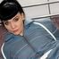 Jill tied and gagged in a shiny nylon oldschool skisuit