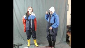 Lady Nadja and Miss Francine in some nylon rainwear part 2