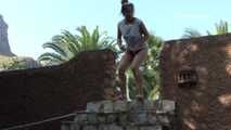 030045 Salma Pees On The Garden Steps