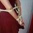 Laura tied up with ropes