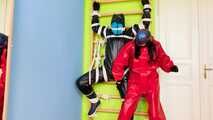 Breathplay in unbreathable, thick PVC overall.
