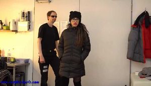 Tied up in down jacket