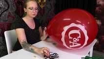 Blow2Pop red "C&A" balloon while smoking