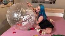 nail2pop big balloons on bed