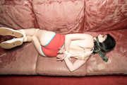 Mia in body suit Hogtie