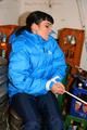Jill tied and gagged in a down jacket