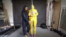 Aiyana and Myxxxy having fun together in shiny nylon Rainwear