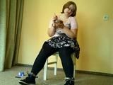 Selfcuffed and smoking