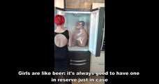 Morrigan and Valeria Ross - Refrigirator fun