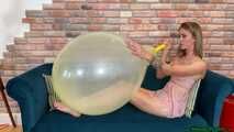 Blow2pop yellow CUSTOM LONGNECK balloon with mouthpiece