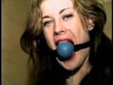 26 YEAR OLD RIVER IS BALL-GAGGED, WIDE EYED DROOLING, TIGHTLY ROPE TIED & TOE-TIED WHILE WEARING OPEN TOE HIGH HEELS (D66-15)