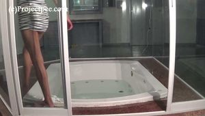 089006, 121001, 122001, 122001, 123001,124001 Five Young Mexican Girls Taking Turns To Pee In The Jacuzzi