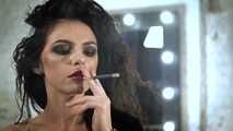 Look at the lovely Daria smoking a strong black Russian 100s cigarette in this closeup video