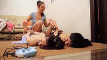Lucky, La Pulya, Xenia - Beautiful girl wins in a game, loses in rope bondage (video)