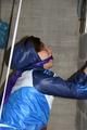 Alina tied and gagged in shiny nylon clothes