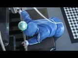 0318 min video with Jill tied and gagged in shiny rainwear