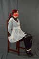 Bound in PVC clothing and raincoat