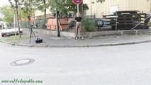 Cuffed to a traffic sign