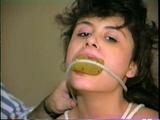 18 YR OLD LATINA CUTIE GETS MOUTH STUFFED WITH SPONGE, TIED IN WITH ROPE, PLASTIC WRAP STUFFED IN MOUTH, CLEAVE GAGGED, TIT TIED & HANDGAGGED  (D50-6)