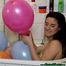 taking a bath with balloons [nails, scissors lighter]