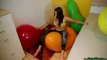 riding and sitpopping big balloons