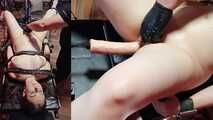 Now the big black cock is used on the fucking machine