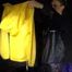 Watching sexy Sandra wearing different shiny nylon rainwear and preparing bed  (Video)