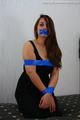 Laura with blue tape Pics
