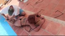 Fayth on Fire in brutally a tight Ziptie Hogtie
